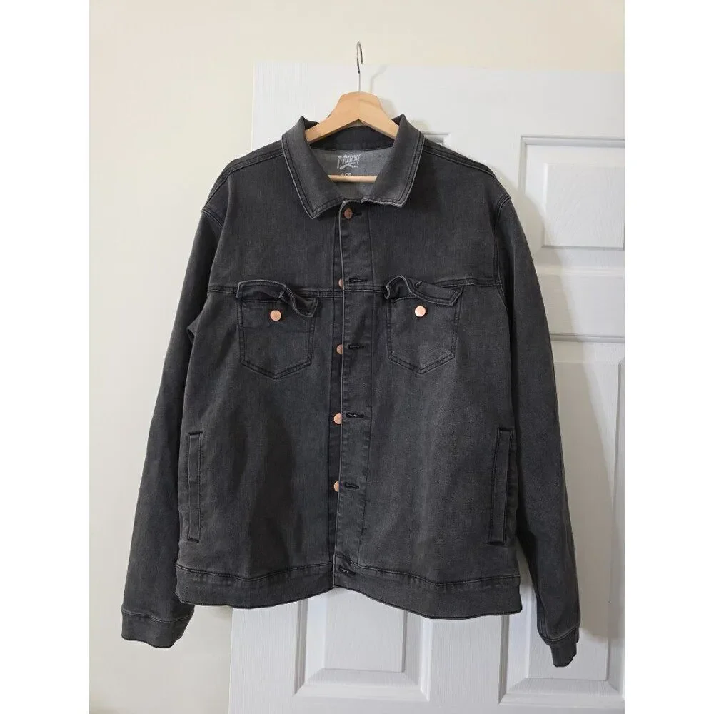 Mugsy Jeans Denim Jacket ACES Dark Grey XXL NWOT